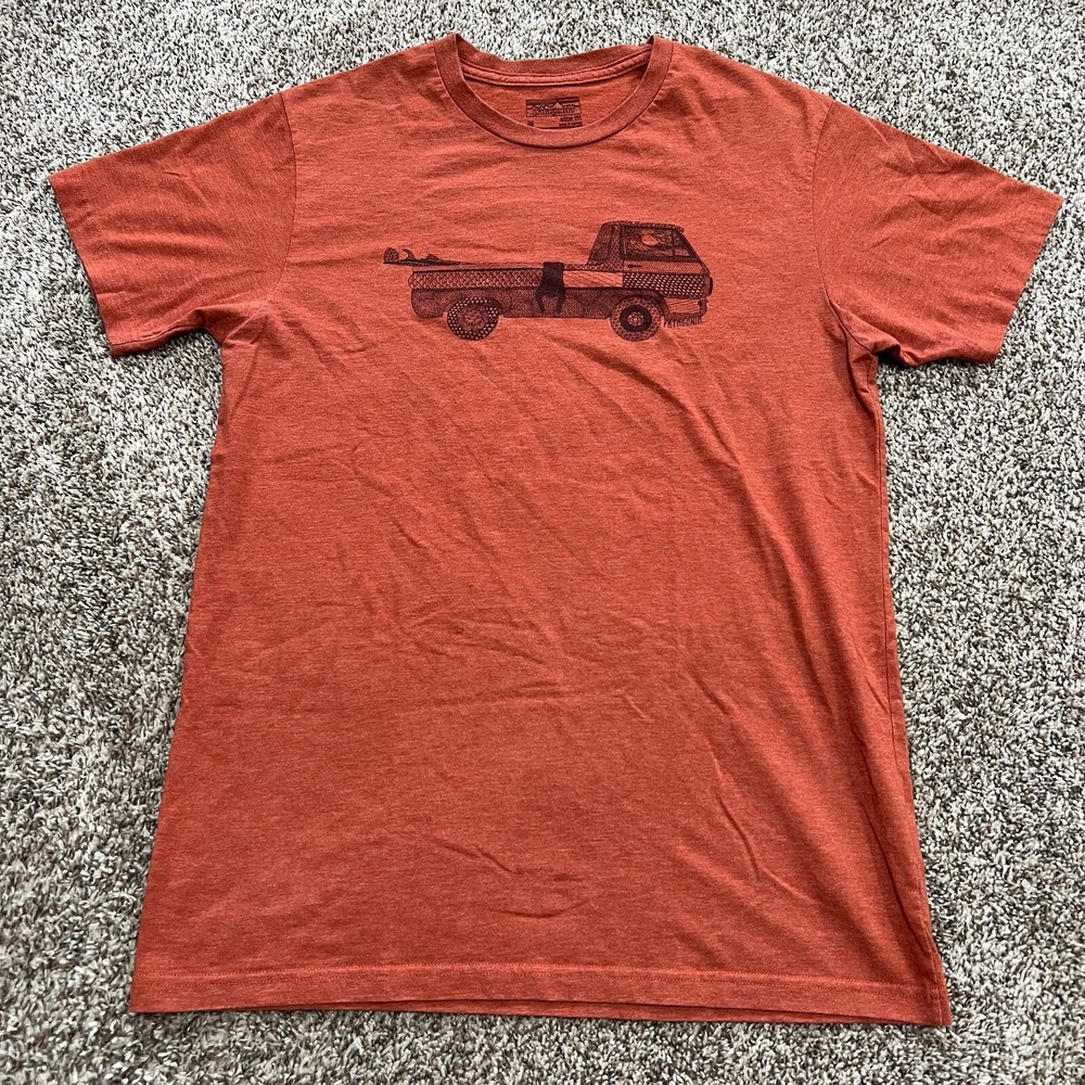 Patagonia Slim Fit Organic Cotton Men's T-Shirt Size M Burnt Orange Surf Truck